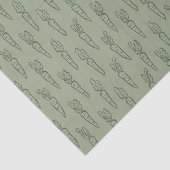 Sagegroene Boho Paaspatroon Wortel Lente Tissuepapier (Detail)