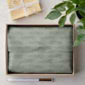 Sagegroene Boho Paaspatroon Wortel Lente Tissuepapier (Geschenk)