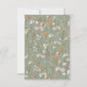 Sagegroene Boho-wildbloem Bruidsuitnodiging  Kaart (Achterkant)