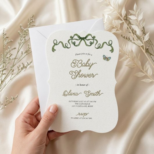 Sagegroene Boog Baby Shower Kaart