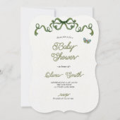 Sagegroene Boog Baby Shower Kaart (Voorkant)