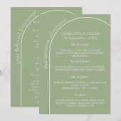 Sagegroene Boog Huwelijksceremonie Programma Plat  Programmakaart (Voorkant / Achterkant)