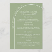 Sagegroene Boog Huwelijksceremonie Programma Plat  Programmakaart (Voorkant)