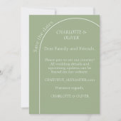 Sagegroene Boog Minimalistische Save The Date Plat (Voorkant)