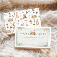 Sagegroene bos baby shower luier raffle ticket