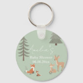 Sagegroene bosdier babyshower  sleutelhanger (Voorkant)