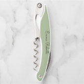 Sagegroene bruidsmeisje kurkentrekker cadeau (Voorkant)