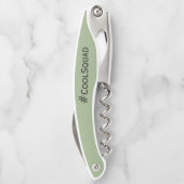 Sagegroene bruidsmeisje kurkentrekker cadeau (Achterkant)