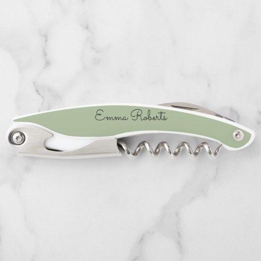 Sagegroene bruidsmeisje kurkentrekker cadeau (Voorkant)