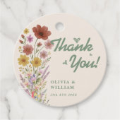 Sagegroene Bruiloft | Wilde Bloemen Bedankjes Labels (Voorkant)