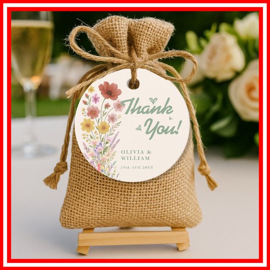 Sagegroene Bruiloft | Wilde Bloemen Bedankjes Labels