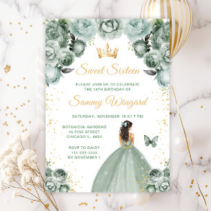 Sagegroene Bruine Haren Prinses Sweet Sixteen Kaart