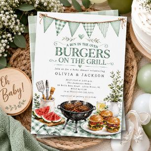 Sagegroene Burgers op de Grill Uitnodiging