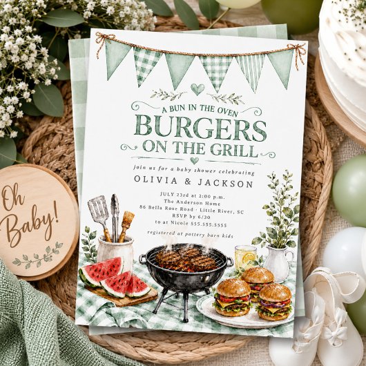Sagegroene Burgers op de Grill Uitnodiging