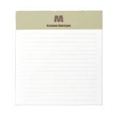 Sagegroene Chic Gepersonaliseerde Monogram Naam Ge Notitieblok (Voorkant)
