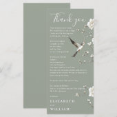 Sagegroene Chinoiserie Huwelijks Dankkaart Menu (Voorkant / Achterkant)