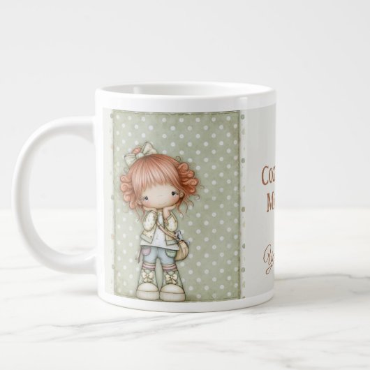 Sagegroene Crème Beige Whimsical Stippen Rode Kop (Links)
