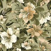 Sagegroene deken Elegante gouden bloemaccent