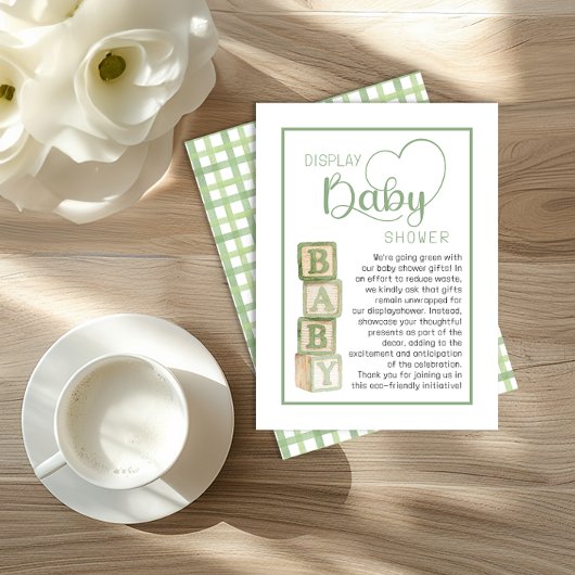 Sagegroene Display Shower Kaart | Ongewikkelde Cad