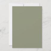 Sagegroene Donkerblauwe Botanische Bruiloft Kaart (Achterkant)