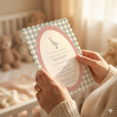 Sagegroene Dwaze Gans Baby Shower QR Code Kaart