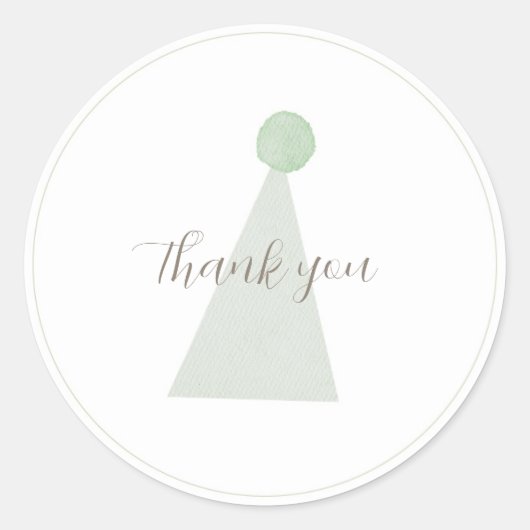 Sagegroene Dwaze Gans Feesthoed Sticker (Voorkant)