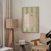 Sagegroene Dwaze Gans Kinderkamerprint Poster