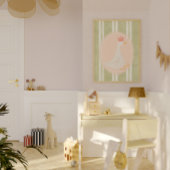 Sagegroene Dwaze Gans Kinderkamerprint Poster