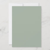 Sagegroene Elegante Lente Bruiloft Kaart (Achterkant)