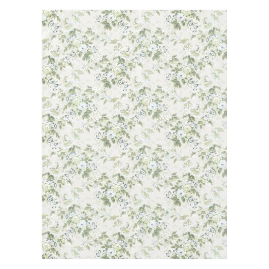 Sagegroene Engelse Chintz Tafelkleed, Koolroos Tafelkleed (Voorkant)