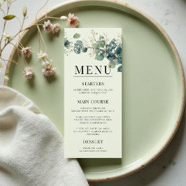 Sagegroene Eucalyptus Elegante Boho Bruiloft Menu