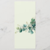 Sagegroene Eucalyptus Elegante Boho Bruiloft Menu (Achterkant)
