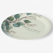 Sagegroene Eucalyptus Elegante Boho Papieren Bordje (Gekanteld)