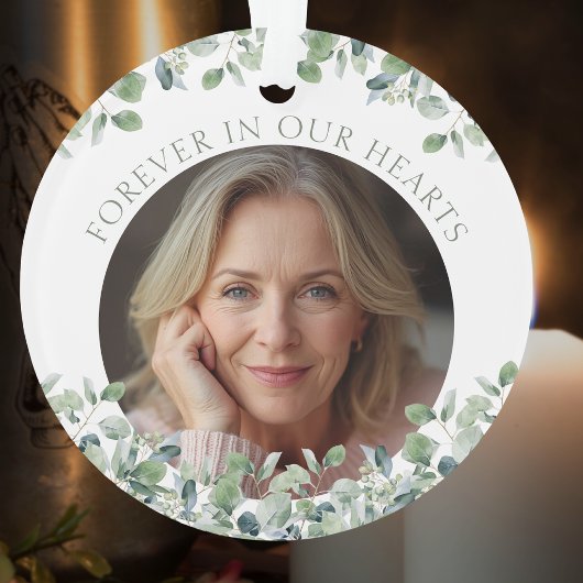 Sagegroene Eucalyptus Herdenkingsherinnering Ornament