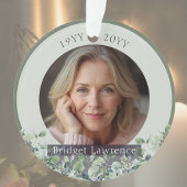 Sagegroene Eucalyptus Herdenkingsherinnering Ornament