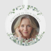 Sagegroene Eucalyptus Herdenkingsherinnering Ornament (achterkant)