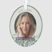 Sagegroene Eucalyptus Herdenkingsherinnering Ornament (voorkant)