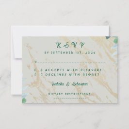 Sagegroene Eucalyptus Marmer RSVP Kaart
