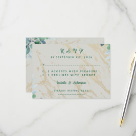 Sagegroene Eucalyptus Marmer RSVP Kaart