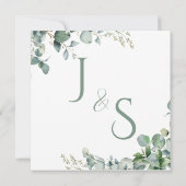 Sagegroene eucalyptus minimalistische save the dat kaart (Achterkant)