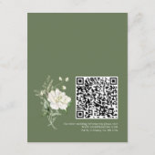 Sagegroene Eucalyptus & Roze Ivoren QR Code Trouwe Informatiekaartje (Achterkant)