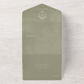 Sagegroene Fluwelen Elegante Baroklijst Bruiloft All In One Uitnodiging (Buitenkant)