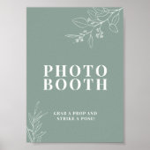 Sagegroene fotohokje huwelijksbord poster (Voorkant)