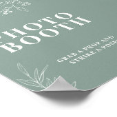 Sagegroene fotohokje huwelijksbord poster (Hoek)