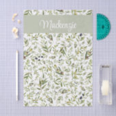 Sagegroene Franse landelijke chic olijf naam monog Tissuepapier (Craft)