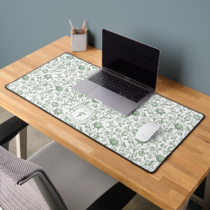 Sagegroene Franse Landelijke Chic Toile Monogram Bureaumat