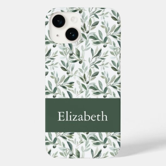 Sagegroene Franse landelijke olijfnaam Case-Mate iPhone Case (Achterkant)