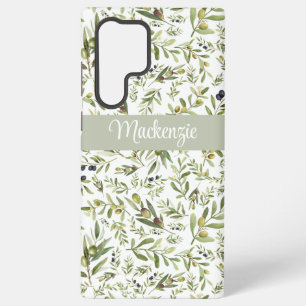 Sagegroene Franse Landelijke Stijl Olijf Naam Init Samsung Galaxy Hoesje