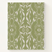 Sagegroene gepersonaliseerde monogram notitieboek (Achterkant)