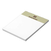 Sagegroene gepersonaliseerde naamletter monogram n notitieblok (Linkerzijde)